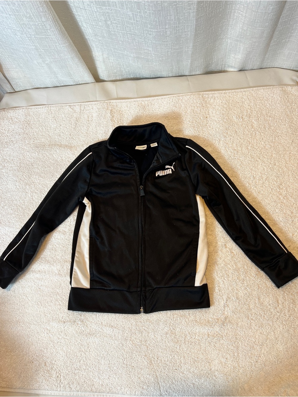 Puma Black and White Kids Zip-Up Track Jacket SIZE 4